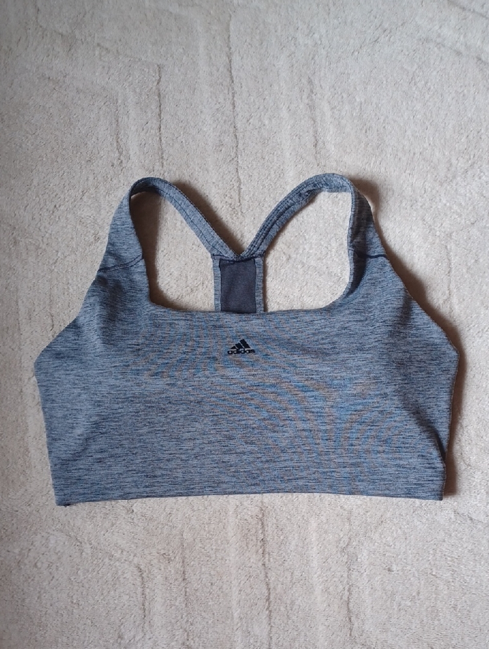 Adidas Gray Racerback Sports Bra Medium Support With Removable Pads W-XL